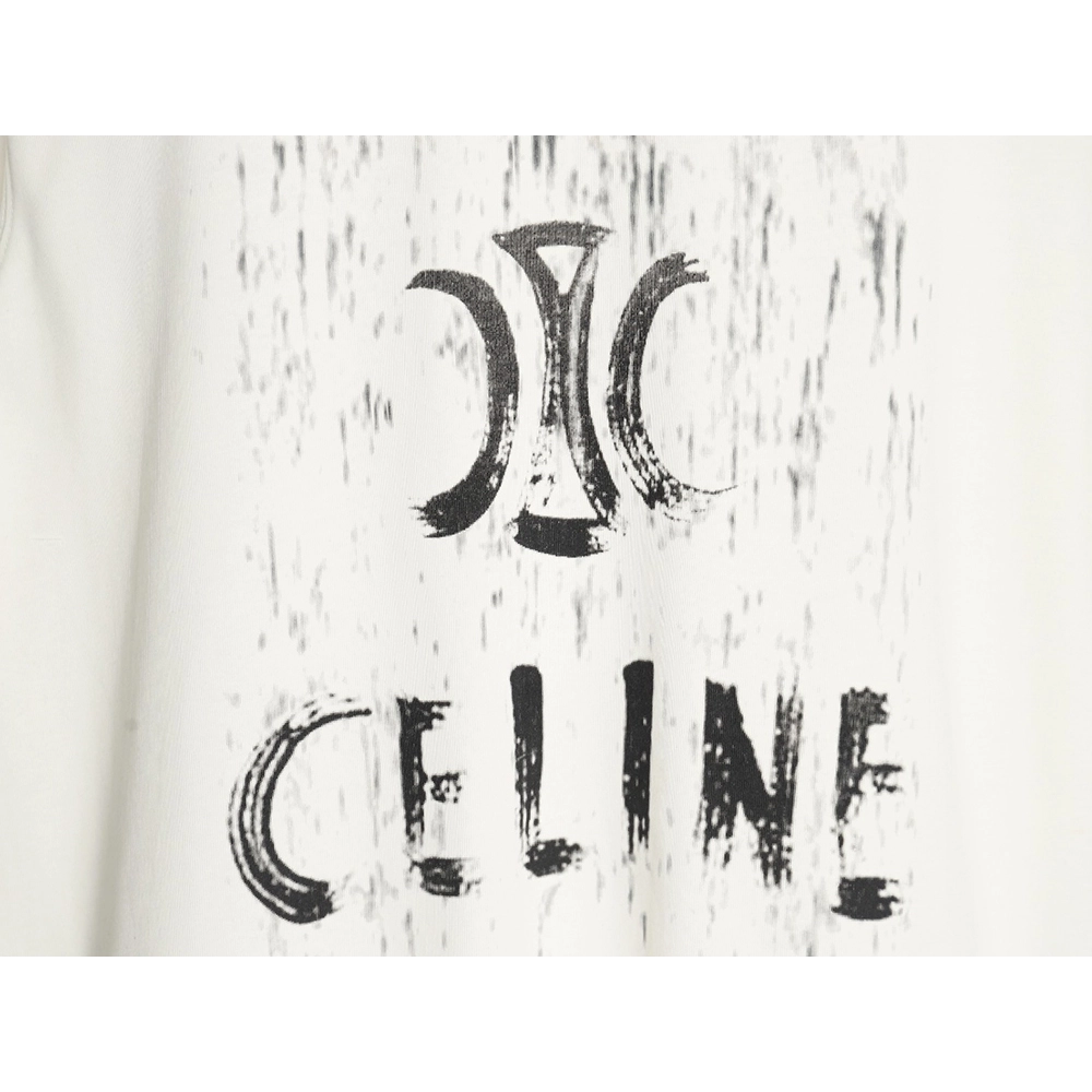 Celine distressed logo print short sleeves,Celine
