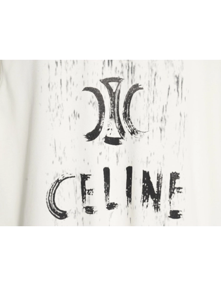 Celine distressed logo print short sleeves,Celine