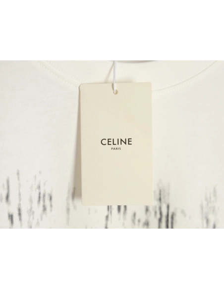 Celine distressed logo print short sleeves,Celine