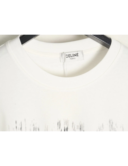 Celine distressed logo print short sleeves,Celine