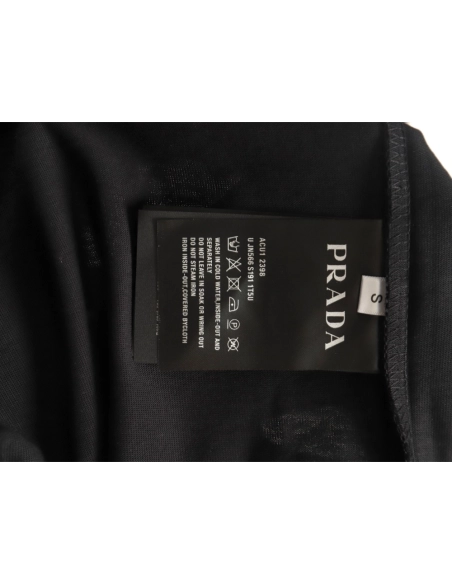 Prada triangle logo leather tag pocket short sleeves TSK1,Prada