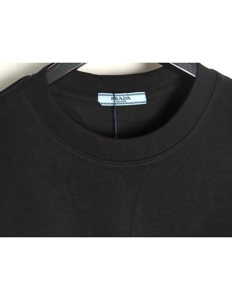 Prada triangle logo leather tag pocket short sleeves TSK1,Prada