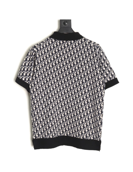 Dior classic monogram jacquard knitted Polo short sleeve,Dior