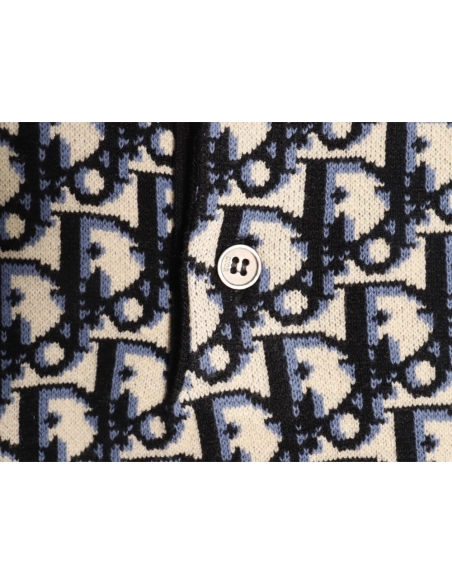 Dior classic monogram jacquard knitted Polo short sleeve,Dior