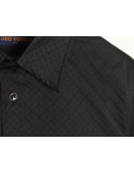 Louis Vuitton dark pattern monogram full print jacquard shirt TSK1,Louis Vuitton