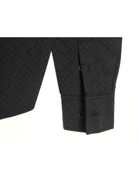 Louis Vuitton dark pattern monogram full print jacquard shirt TSK1,Louis Vuitton