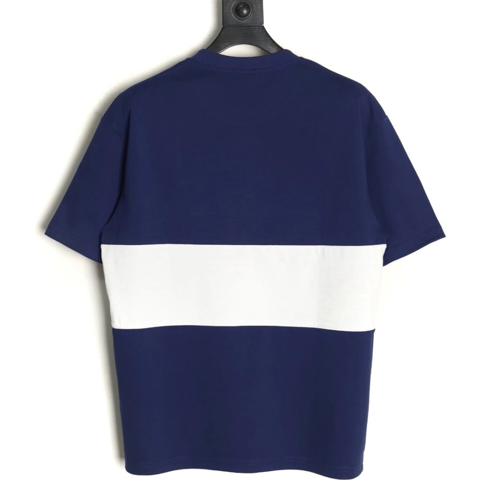 Burberry white horizontal striped war horse print short sleeves,Burberry