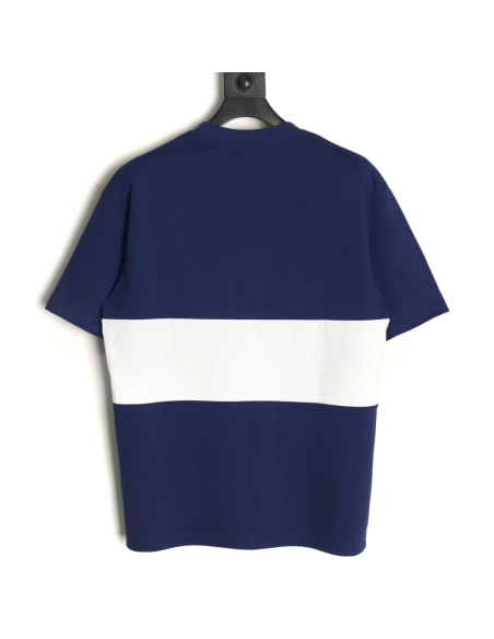 Burberry white horizontal striped war horse print short sleeves,Burberry