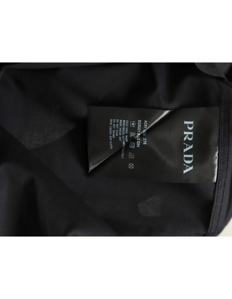 Prada Embroidered Lettering Poplin Long Sleeve Shirt TSK1,Prada