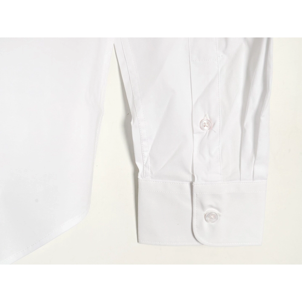 Prada Embroidered Lettering Poplin Long Sleeve Shirt,Prada