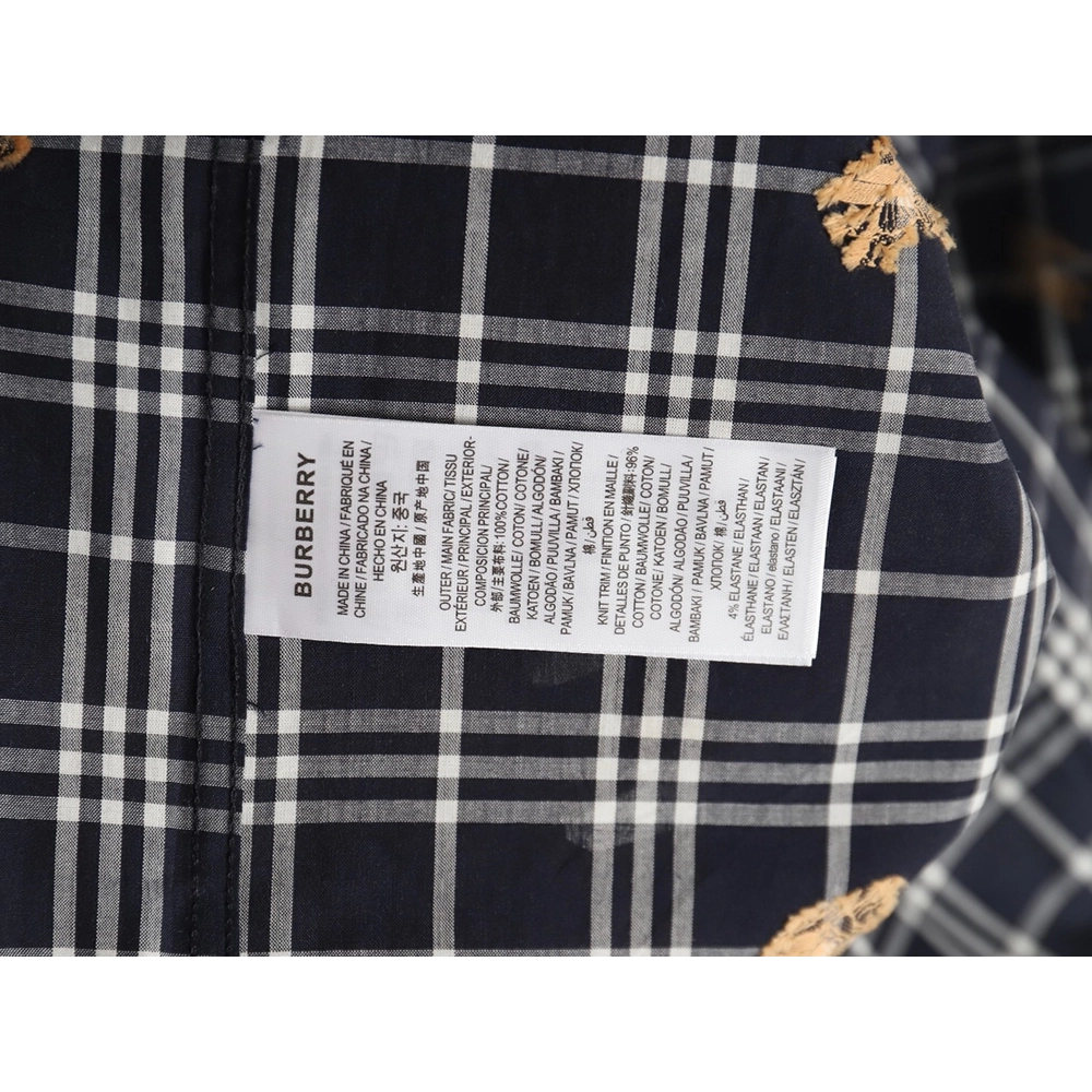 Burberry all over print war horse plaid long sleeve shirt TSK2,Burberry