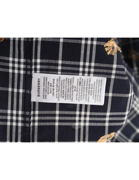 Burberry all over print war horse plaid long sleeve shirt TSK2,Burberry