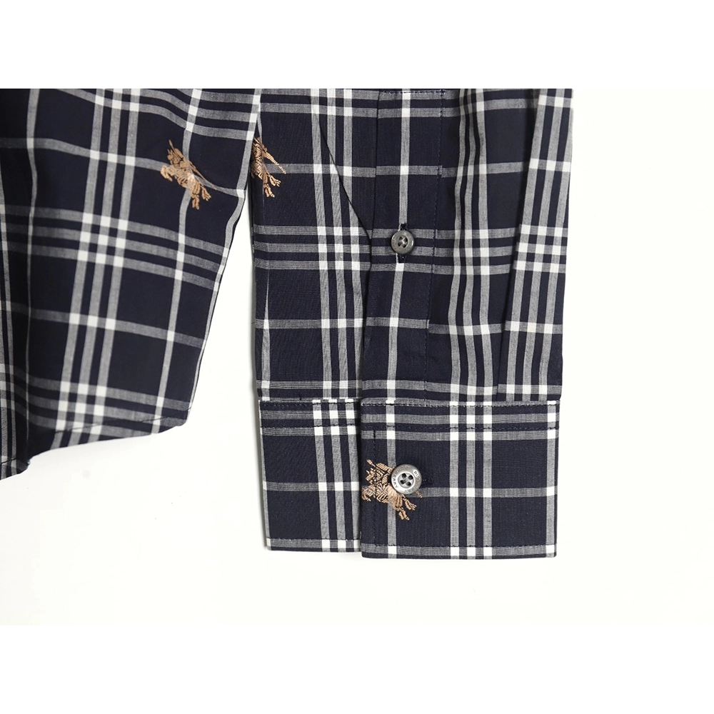 Burberry all over print war horse plaid long sleeve shirt TSK2,Burberry