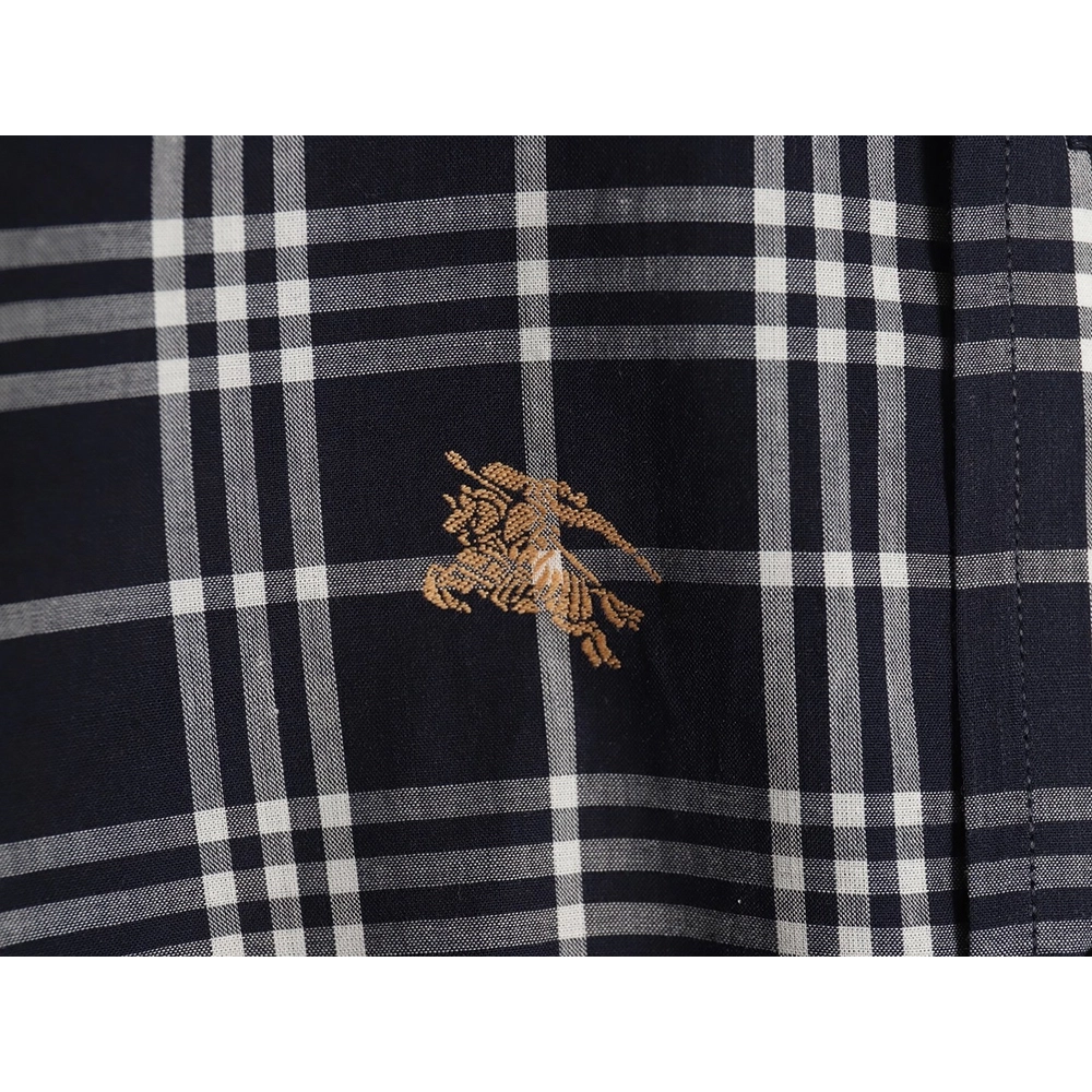 Burberry all over print war horse plaid long sleeve shirt TSK2,Burberry