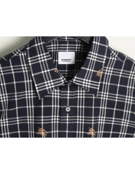Burberry all over print war horse plaid long sleeve shirt TSK2,Burberry