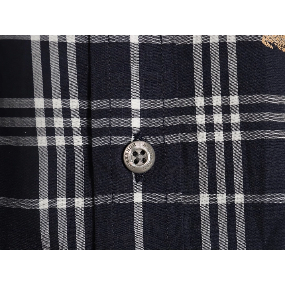Burberry all over print war horse plaid long sleeve shirt TSK2,Burberry