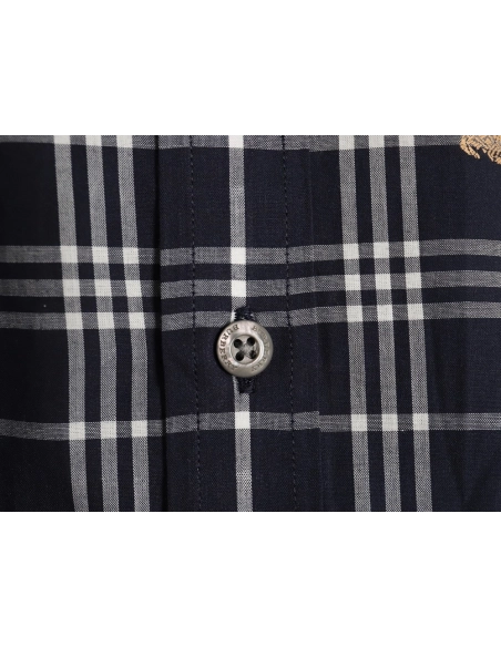Burberry all over print war horse plaid long sleeve shirt TSK2,Burberry