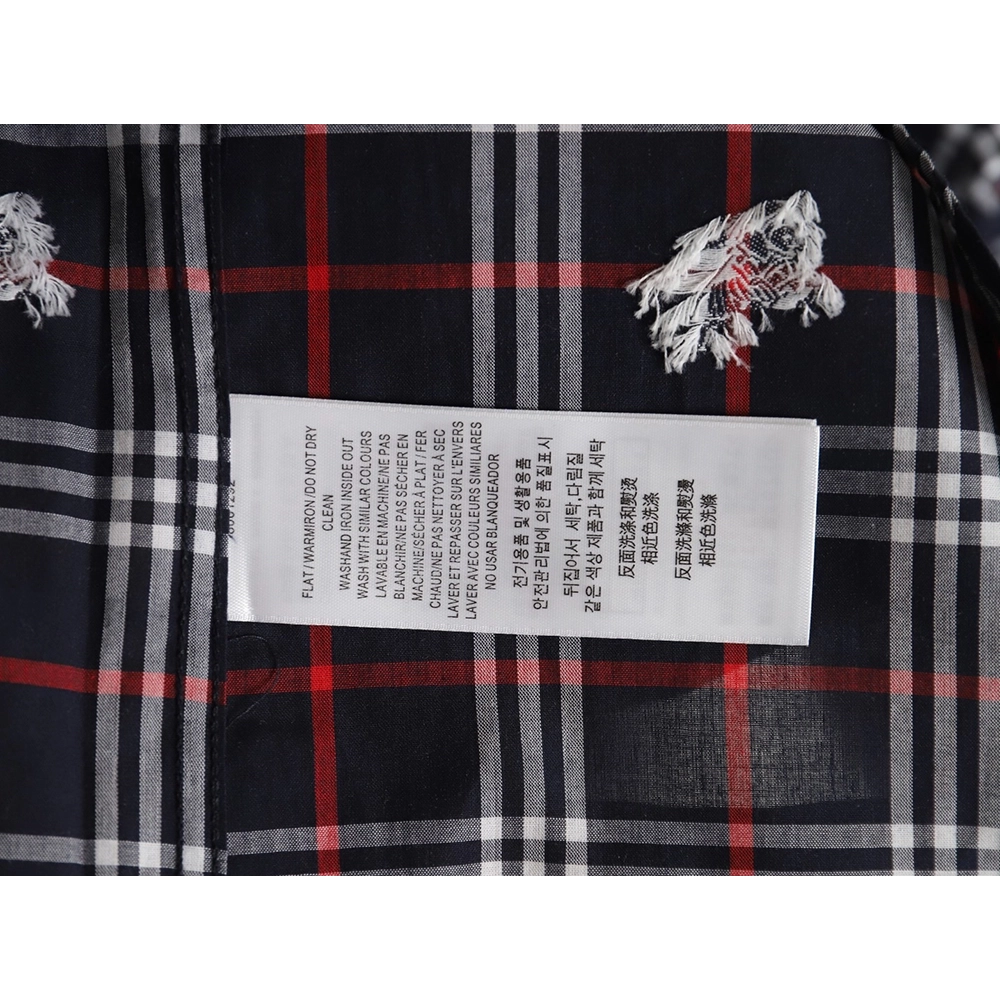 Burberry all over print war horse plaid long sleeve shirt TSK1,Burberry