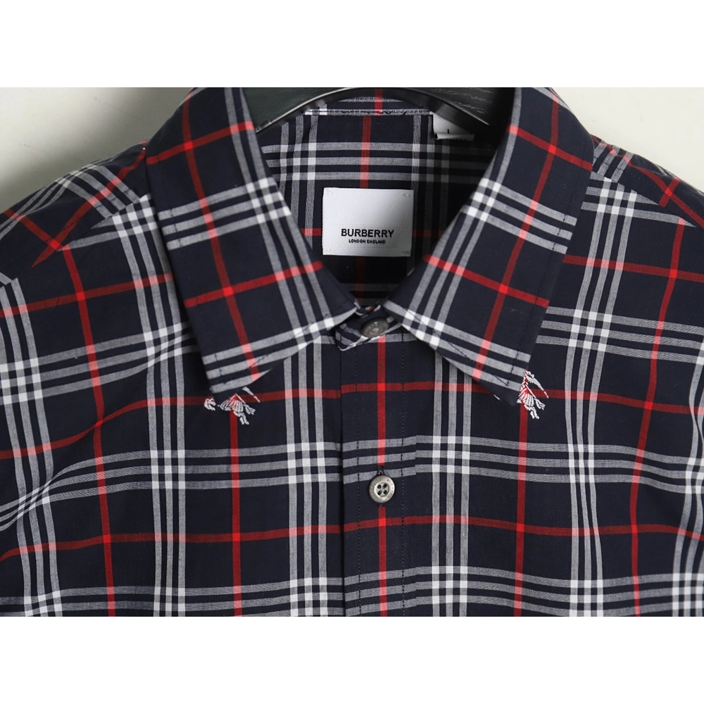 Burberry all over print war horse plaid long sleeve shirt TSK1,Burberry