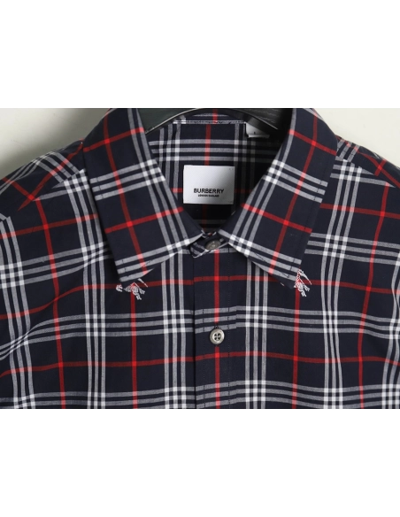Burberry all over print war horse plaid long sleeve shirt TSK1,Burberry