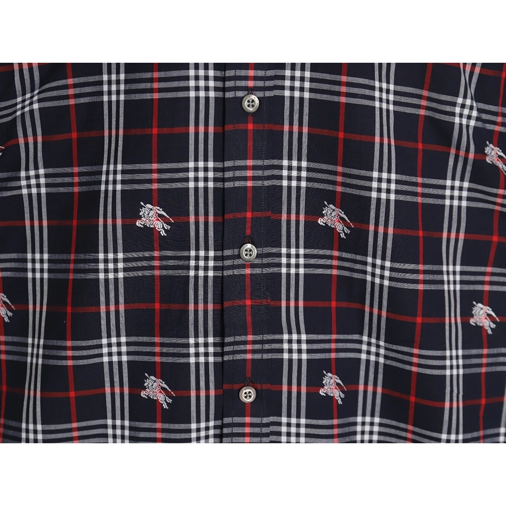 Burberry all over print war horse plaid long sleeve shirt TSK1,Burberry