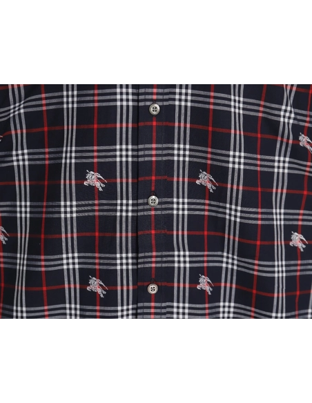 Burberry all over print war horse plaid long sleeve shirt TSK1,Burberry