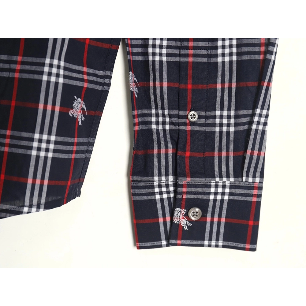 Burberry all over print war horse plaid long sleeve shirt TSK1,Burberry