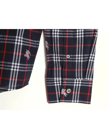 Burberry all over print war horse plaid long sleeve shirt TSK1,Burberry