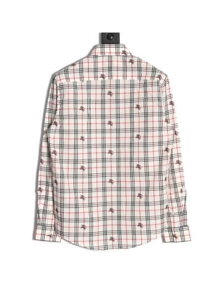 Burberry all over print war horse plaid long sleeve shirt,Burberry