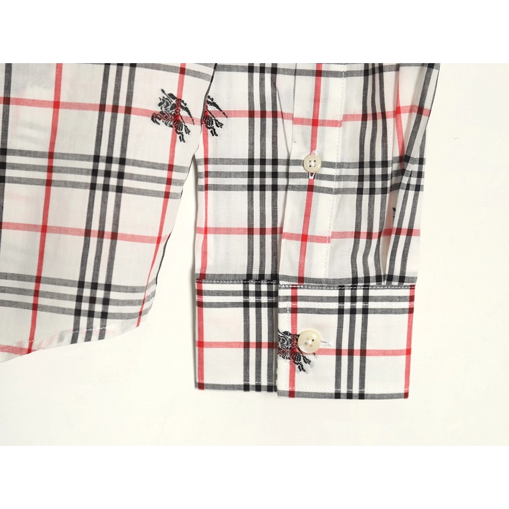 Burberry all over print war horse plaid long sleeve shirt,Burberry