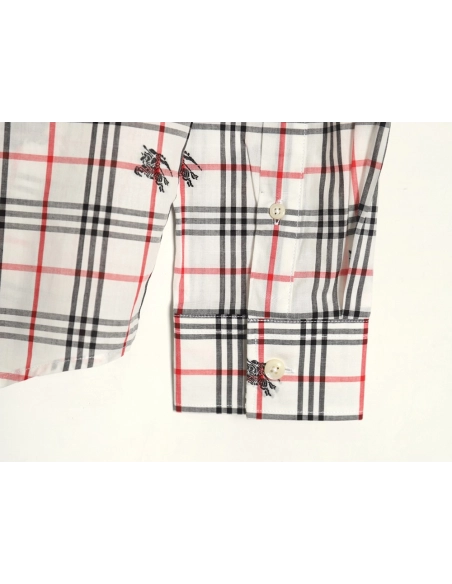 Burberry all over print war horse plaid long sleeve shirt,Burberry