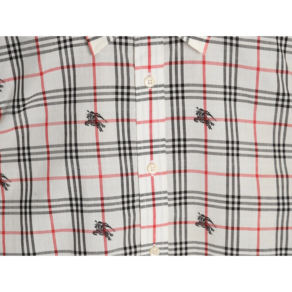 Burberry all over print war horse plaid long sleeve shirt,Burberry