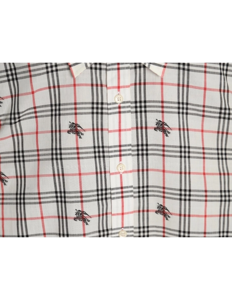 Burberry all over print war horse plaid long sleeve shirt,Burberry