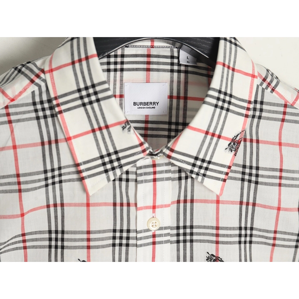 Burberry all over print war horse plaid long sleeve shirt,Burberry