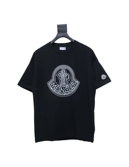 Moncler overlapping logo print short sleeves,Moncler