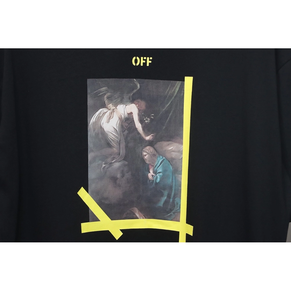 Off-White Oil Painting Gold Arrow Short Sleeve T-Shirt,Off White