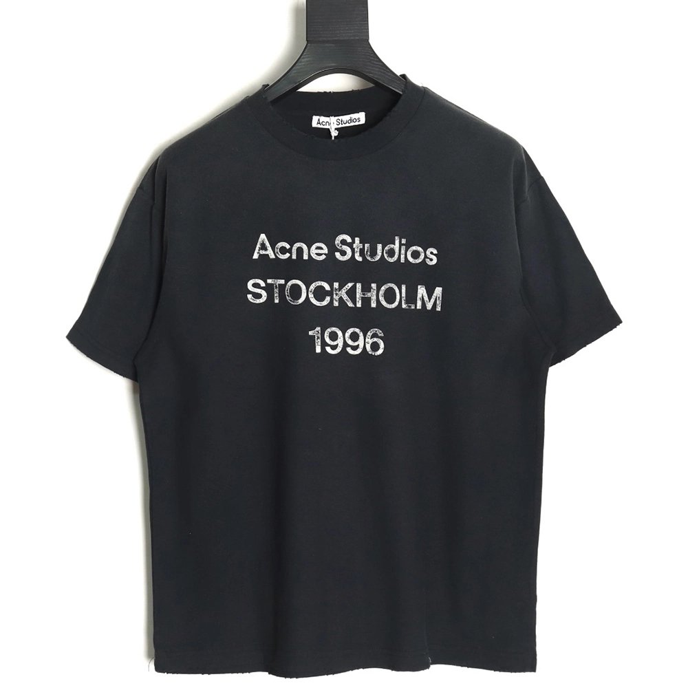 Acne Studios Gradient Mottled 1996 Lettering Print Short Sleeve T-shirt TSK3,Acne Studios