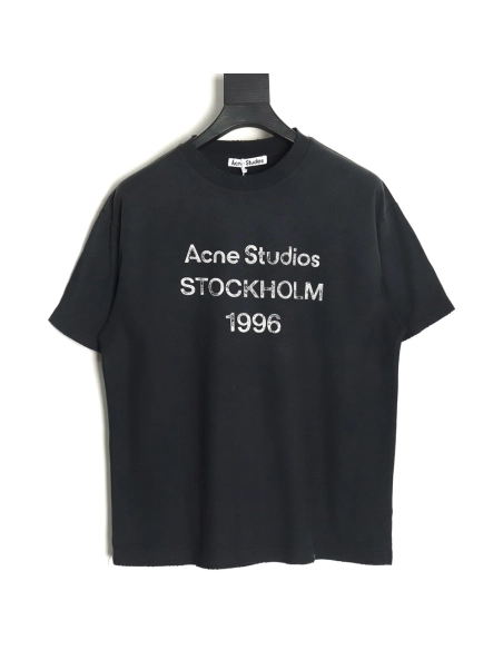 Acne Studios Gradient Mottled 1996 Lettering Print Short Sleeve T-shirt TSK3,Acne Studios