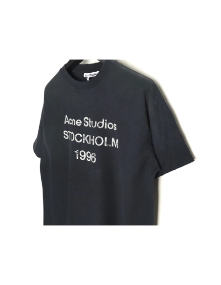 Acne Studios Gradient Mottled 1996 Lettering Print Short Sleeve T-shirt TSK3,Acne Studios