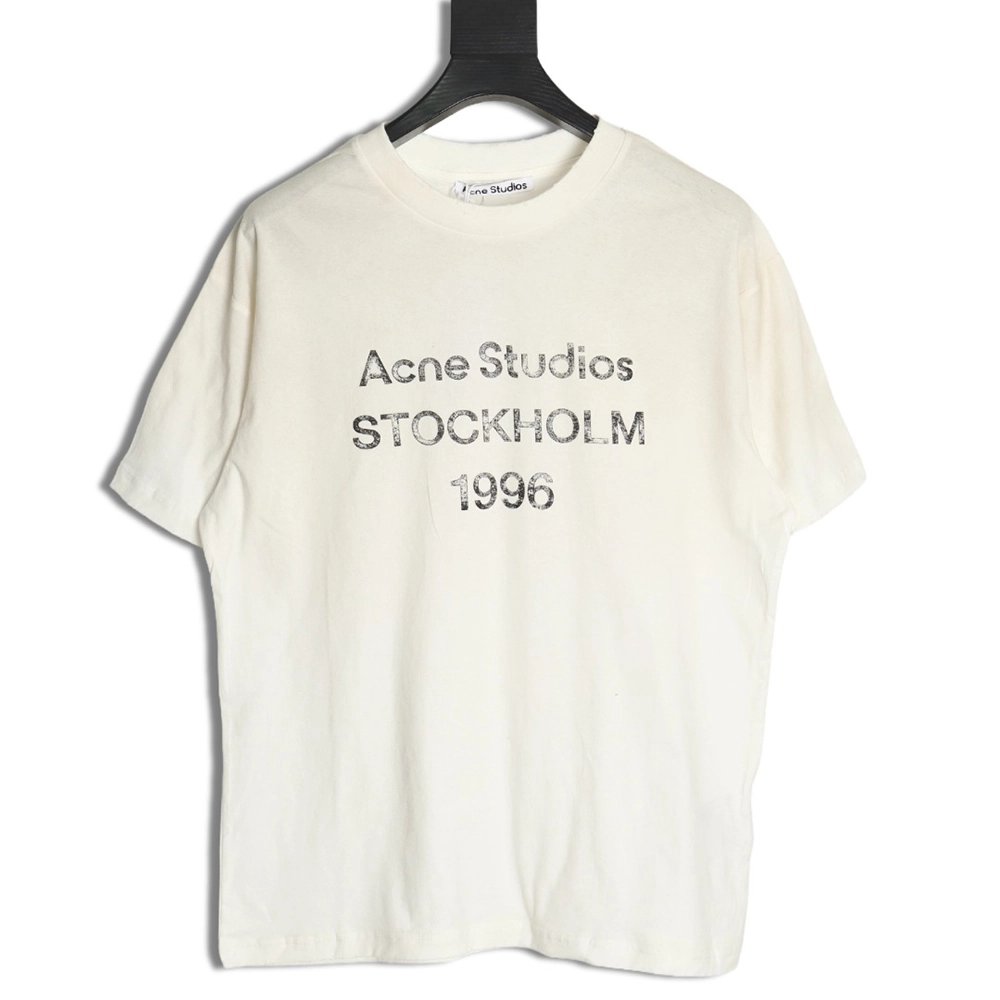 Acne Studios Gradient Mottled 1996 Lettering Print Short Sleeve T-shirt TSK2,Acne Studios