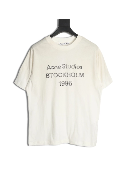 Acne Studios Gradient Mottled 1996 Lettering Print Short Sleeve T-shirt TSK2,Acne Studios
