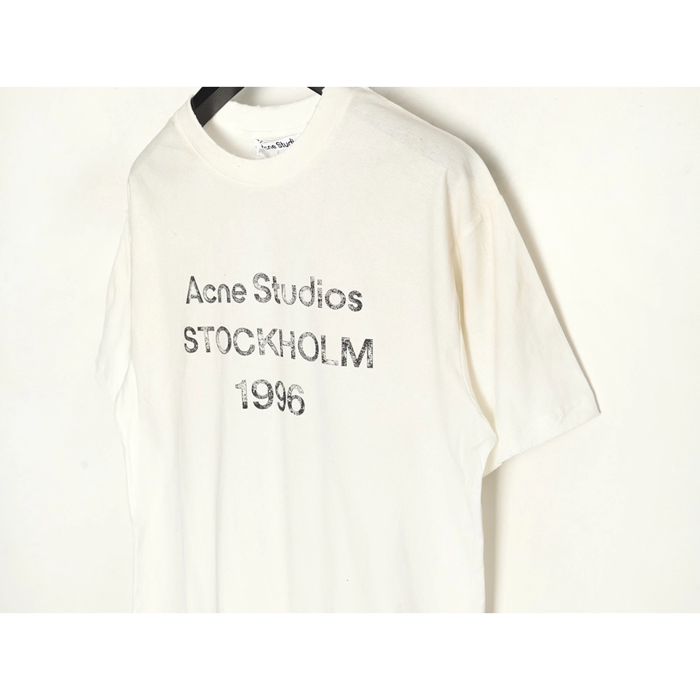 Acne Studios Gradient Mottled 1996 Lettering Print Short Sleeve T-shirt TSK2,Acne Studios