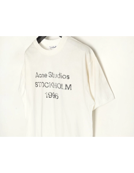 Acne Studios Gradient Mottled 1996 Lettering Print Short Sleeve T-shirt TSK2,Acne Studios