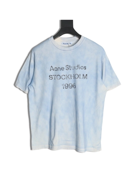 Acne Studios Gradient Mottled 1996 Lettering Print Short Sleeve T-shirt TSK1,Acne Studios