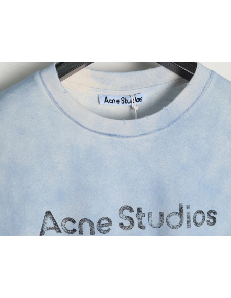 Acne Studios Gradient Mottled 1996 Lettering Print Short Sleeve T-shirt TSK1,Acne Studios