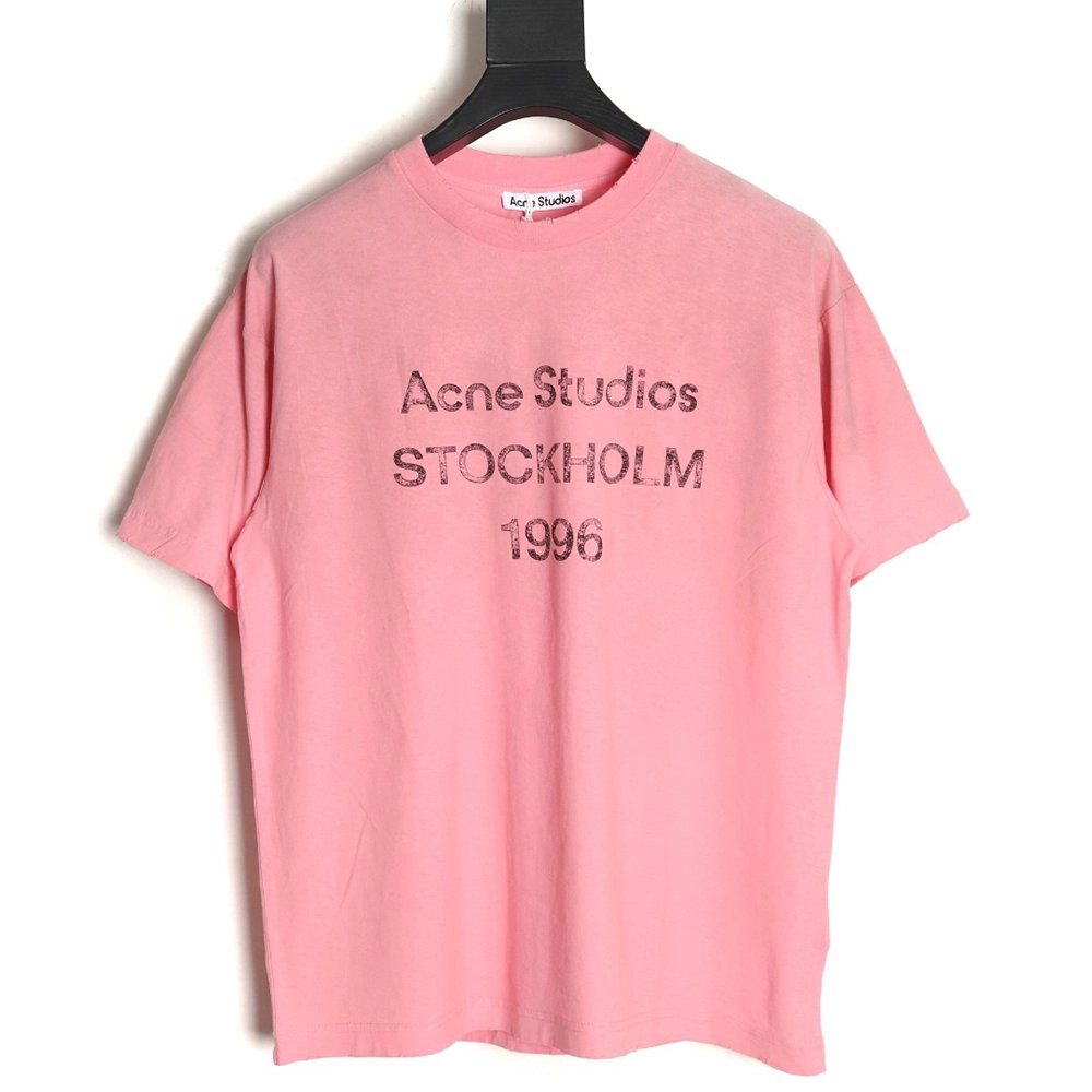 Acne Studios Gradient Mottled 1996 Lettering Print Short Sleeve T-shirt,Acne Studios