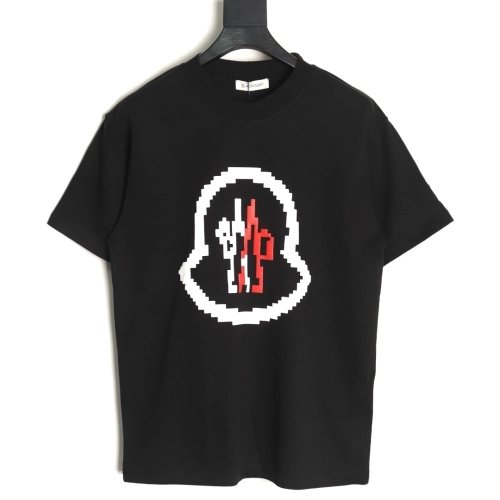 Moncler pixel fuzzy foam logo printed short-sleeved T-shirt TSK1,Moncler