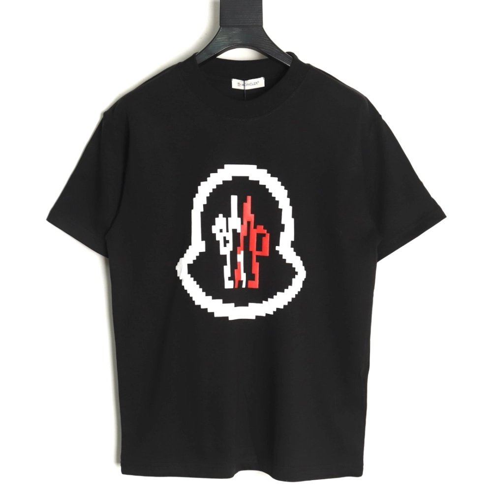 Moncler pixel fuzzy foam logo printed short-sleeved T-shirt TSK1,Moncler