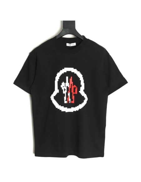 Moncler pixel fuzzy foam logo printed short-sleeved T-shirt TSK1,Moncler
