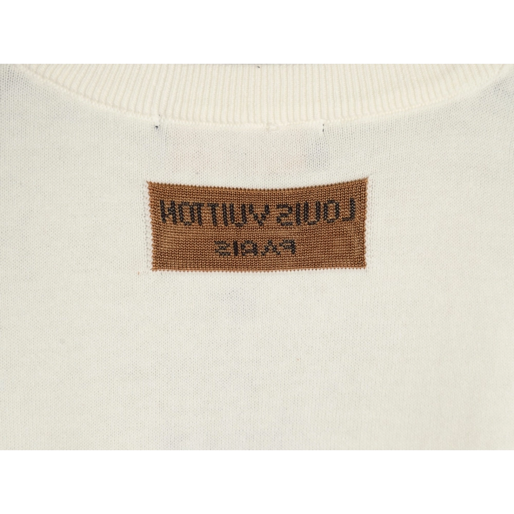 Louis Vuitton Airplane Jacquard Crew Neck Knit Short Sleeves,Louis Vuitton